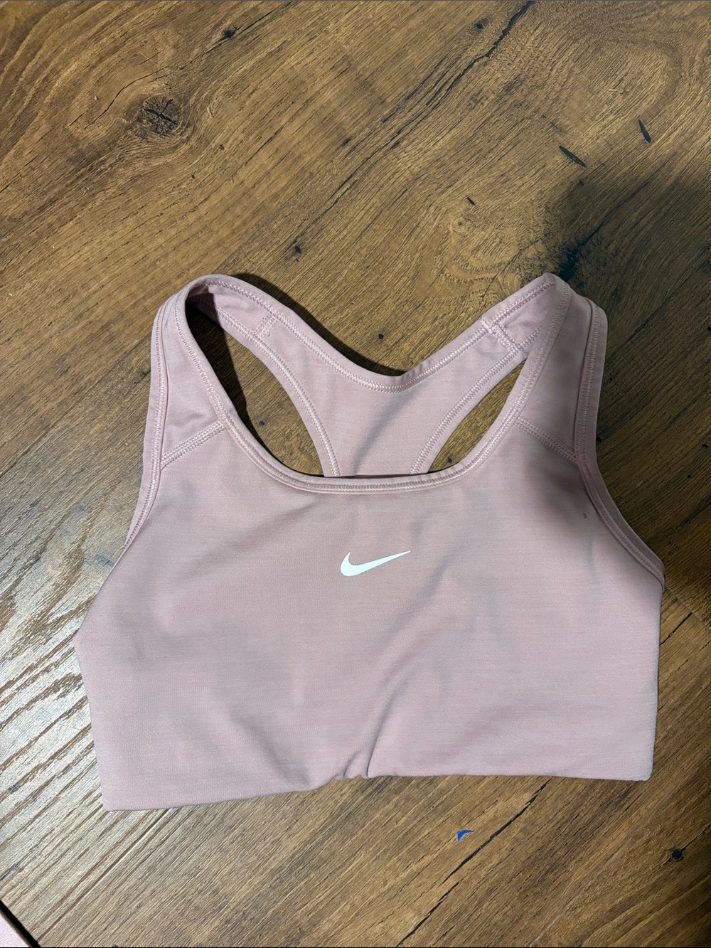 Nike Pink Racerback Sports Bra with White Swoosh